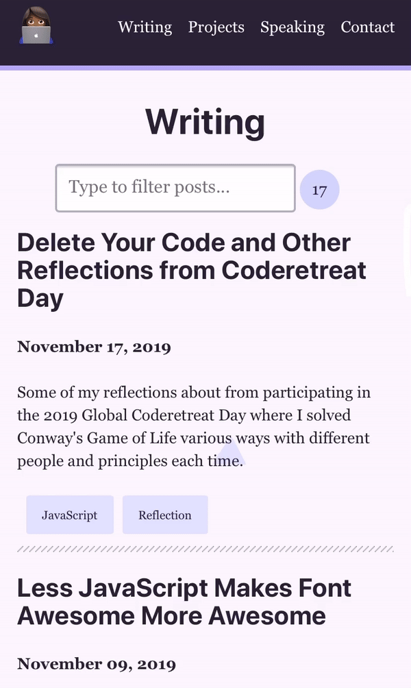 filter demo from aboutmonica.com/writing