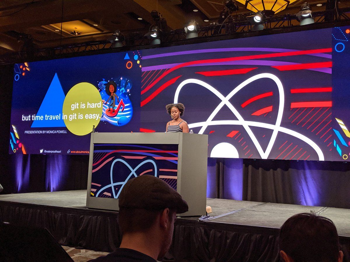 Monica speaking at React Conf 2019